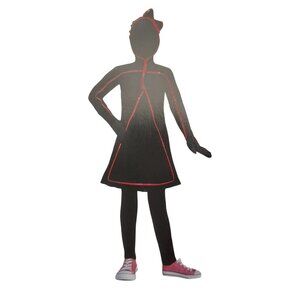 Celebrate! Girls M (7/8) EL Light-Up Stick Figure Hooded Dress Halloween Costume